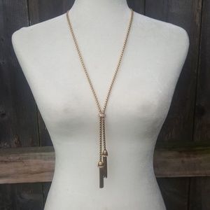 J. Crew Lariat Tassel Necklace Gold Hang Jewelry
